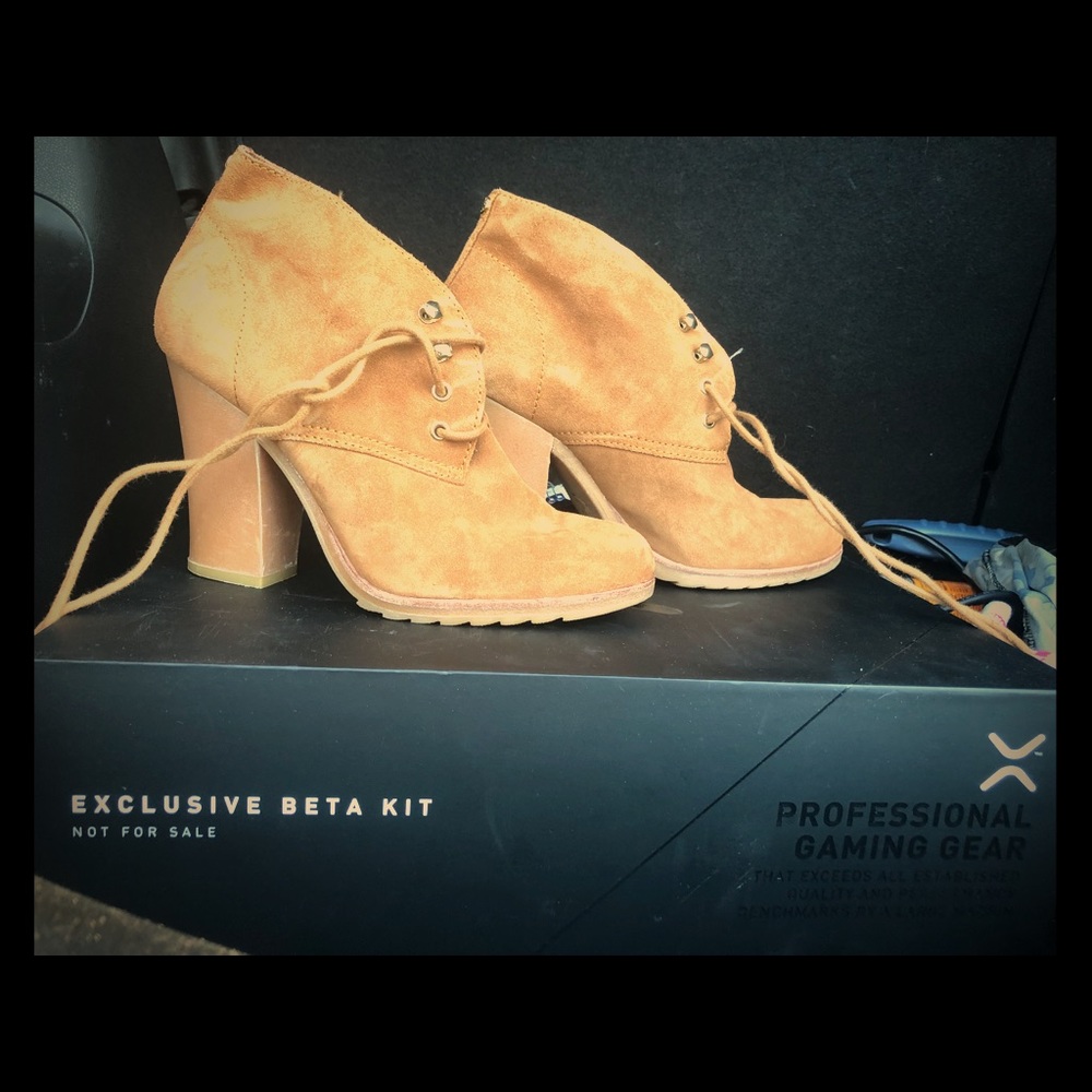 Michael Kors Brown Suede Lace-up Ankle Boots Heels